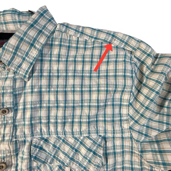 Wrangler Shirt Mens Large Plaid Long Sleeve Casual Button Up Vented Breathable - Picture 10 of 16